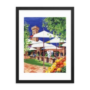 Borgata Courtyard – Watercolor (Framed)
